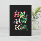 Grappig Prettig Kerstfeest HO HO HO Schildpad Kers Kaart (Staand voorkant)