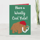 Grappig, prettig kerstfeest met een wolharige mamm feestdagen kaart (Voorkant)