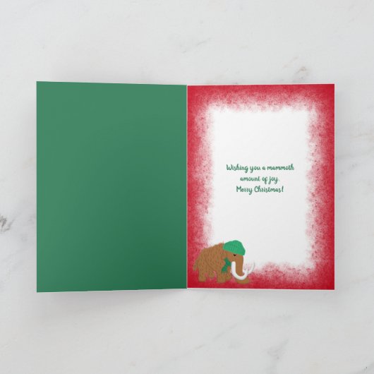 Grappig, prettig kerstfeest met een wolharige mamm feestdagen kaart (Binnen)