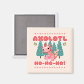 Grappig Prettig Kerstmis Axolotl Ho-Ho-Ho! Magneet (Voorkant / Achterkant)
