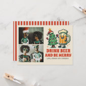 Grappig Prettig Kerstmis Groovy Foto Kerstmis Kaart (Voorkant / Achterkant in situ)