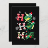 Grappig Prettig Kerstmis HO HO HO Schildpad Kerstm Kaart (Voorkant / Achterkant)