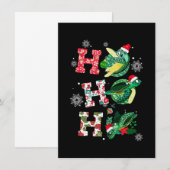 Grappig Prettig Kerstmis HO HO HO Schildpad Kerstm Kaart (Voorkant / Achterkant)