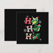 Grappig Prettig Kerstmis HO HO HO Schildpad Kerstm Kaart (Voorkant / Achterkant)