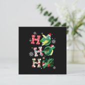 Grappig Prettig Kerstmis HO HO HO Schildpad Kerstm Kaart (Staand voorkant)