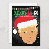 Grappig Prettig La Ga Trump Puns Kerstmis Feestdagenkaart (Voorkant / Achterkant)