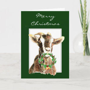 Grappig prettige kerst van Old Goat Animal, Humor Feestdagen Kaart