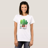 Grappig Prickly Cactus "Not a Hugger" T-Shirt (Voorkant volledig)