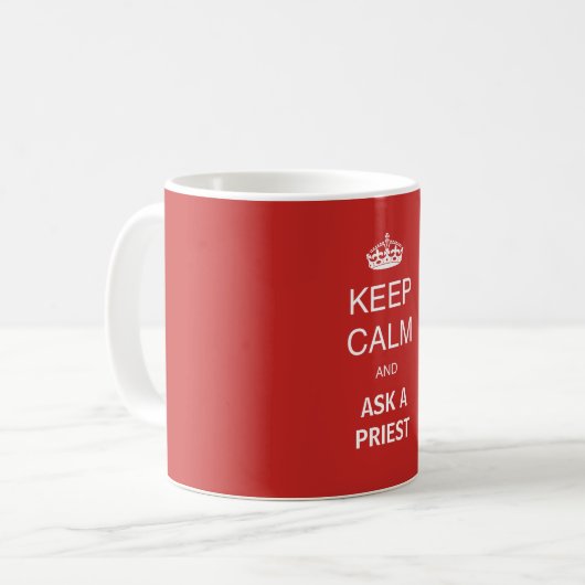 Grappig Priester Cadeau - Keep Calm Jubileum Verja Koffiemok (Voorkant links)