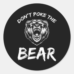 Grappig Prikkel de Beer Niet Jacht Vissen Kamperen Ronde Sticker