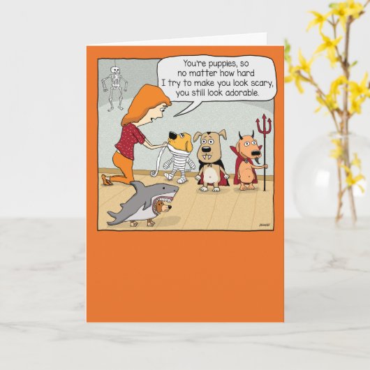 Grappig proberen om Puppies eng te maken Kaart (Gele Bloem)