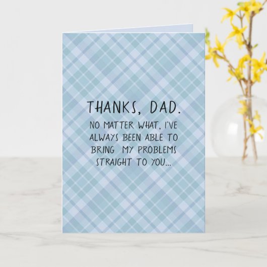 Grappig "Probleem opgelost" Aangepaste Vaderdag Kaart (Gele Bloem)