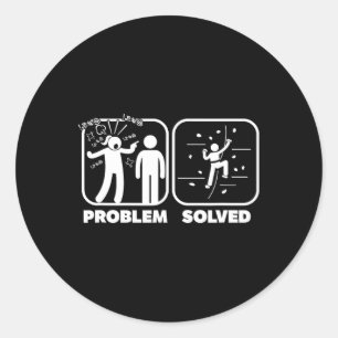Grappig Probleem Opgelost Rotsklimmen Thema Ronde Sticker