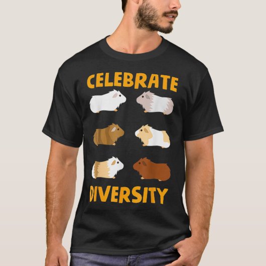 Grappig proefkonijn viert verscheidenheid Schattig T-shirt (Voorkant)