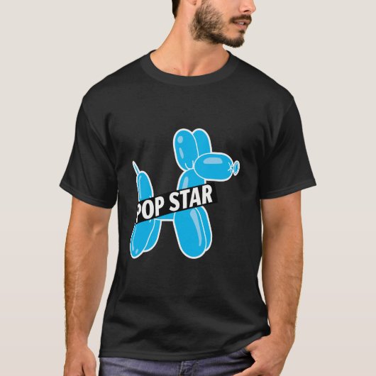 Grappig Professioneel Ballon Twister Blauw Pop Sta T-shirt (Voorkant)