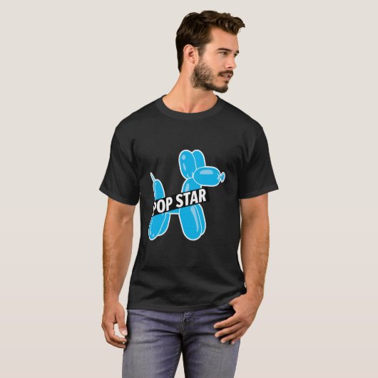 Grappig Professioneel Ballon Twister Blauw Pop Sta T-shirt (Voorkant volledig)
