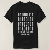 Grappig programmeren Binaire Code Joke Geek Nerd P T-shirt (Design voorkant)