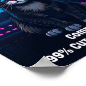 Grappig Programmeur Cat Poster – "Compiling 99% Cu (Hoek)