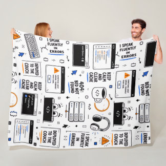 Grappig programmeur codeerfouten patroon fleece deken