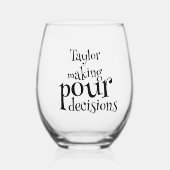 Grappig Proost om gepersonaliseerde beslissingen t Wijnglas Zonder Voet (Voorkant)