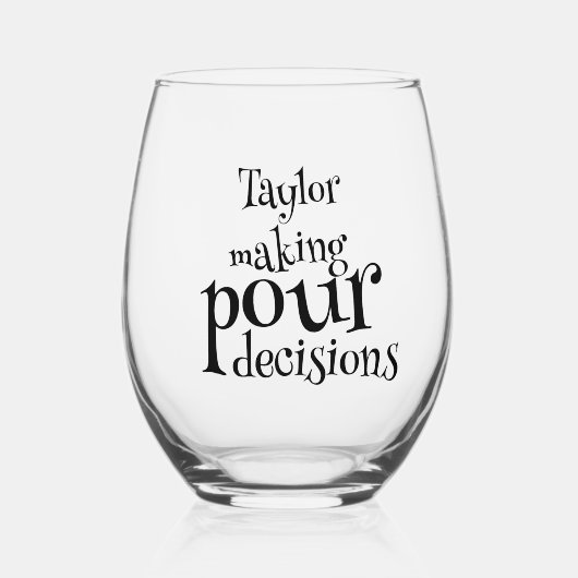 Grappig Proost om gepersonaliseerde beslissingen t Wijnglas Zonder Voet (Voorkant)