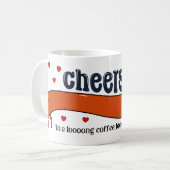 Grappig Proost op een Long Coffee Break Hond Koffiemok (Voorkant links)