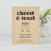 Grappig Proost & Tranen Bier Ging Away Party Kaart (Staand voorkant)