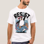 Grappig Protest Penguin Art Weersta Penguin Activi T-shirt (Voorkant)
