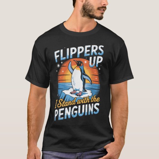 Grappig protest Tariefpinguïns protesteren tegen T T-shirt (Voorkant)