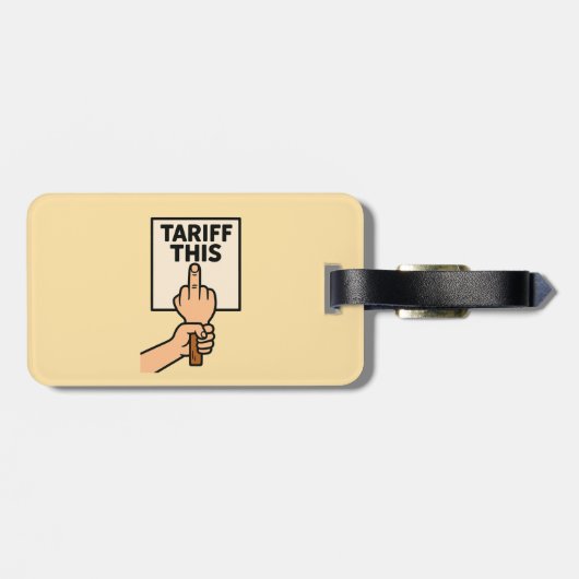 Grappig protest teken tarief deze middelvinger bagagelabel (Achterkant horizontaal)