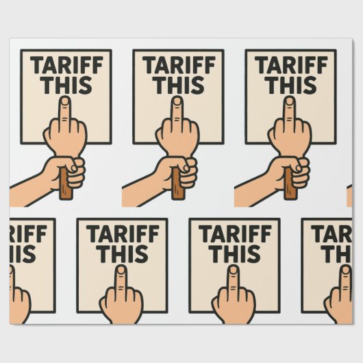 Grappig protest teken tarief deze middelvinger cadeaupapier (Vlak)