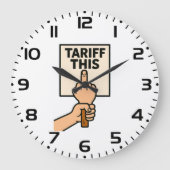 Grappig protest teken tarief deze middelvinger grote klok (Voorkant)