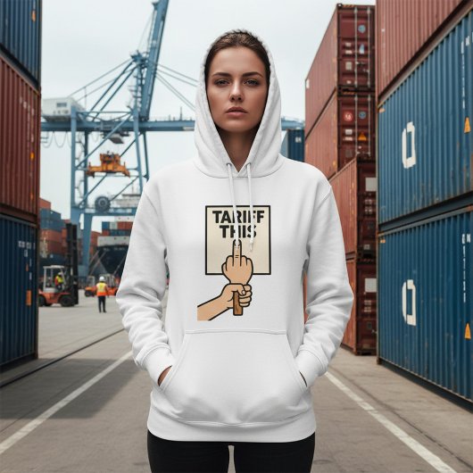 Grappig protest teken tarief deze middelvinger hoodie