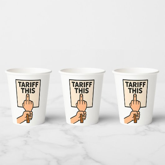 Grappig protest teken tarief deze middelvinger papieren bekers