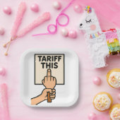 Grappig protest teken tarief deze middelvinger papieren bordje (Feest)