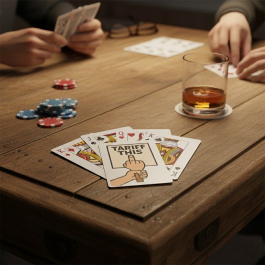 Grappig protest teken tarief deze middelvinger pokerkaarten