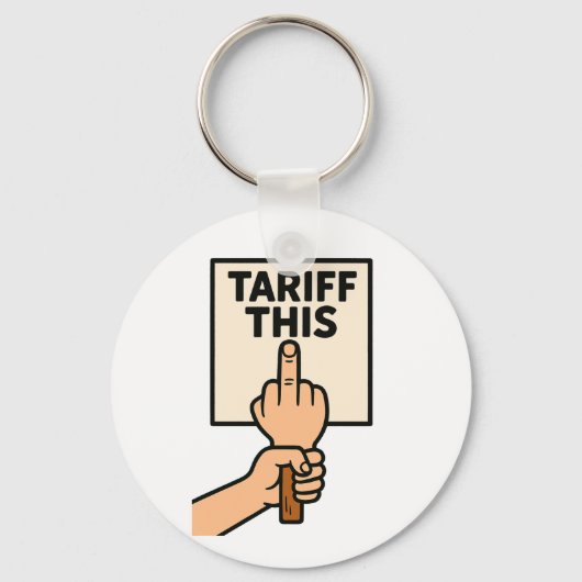 Grappig protest teken tarief deze middelvinger sleutelhanger (Voorkant)