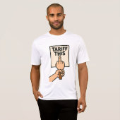 Grappig protest teken tarief deze middelvinger t-shirt (Voorkant volledig)