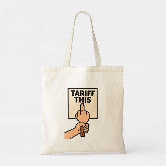 Grappig protest teken tarief deze middelvinger tote bag (Achterkant)