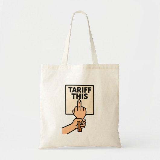 Grappig protest teken tarief deze middelvinger tote bag (Voorkant)