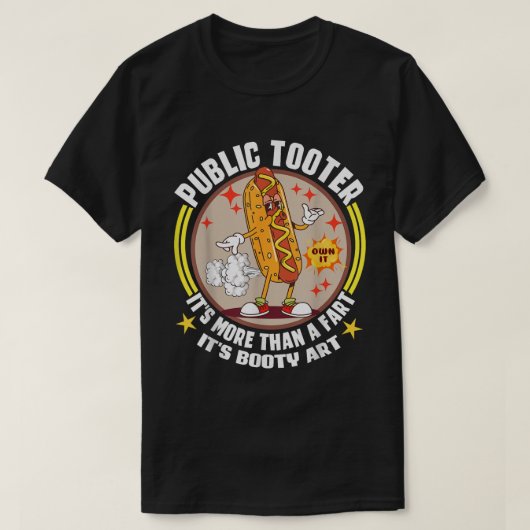 Grappig Public Tooter Hete Hond Fart T-shirt (Design voorkant)
