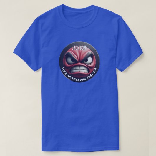 Grappig Puck Around en Ontdek Angry Puck T-shirt (Design voorkant)