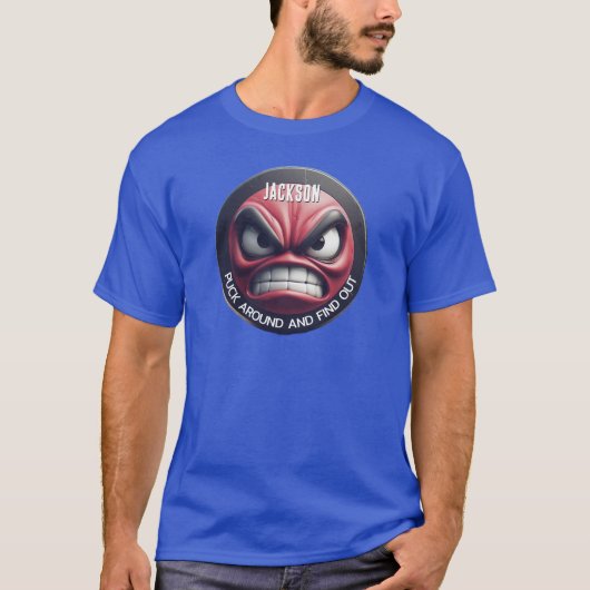 Grappig Puck Around en Ontdek Angry Puck T-shirt (Voorkant)