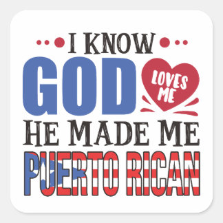 Grappig Puerto Rico Heritage Quote Vierkante Sticker