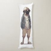 Grappig Pug Anime Lichaamskussen (Achterkant (Verticaal))