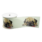 Grappig Pug Dog Ribbon Satijnen Lint (Spoel)