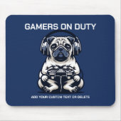 Grappig Pug en Gaming Dierenvriend cadeau Muismat (Voorkant)