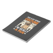Grappig Pug Halloween Menselijk Kostuum Ontwerp Notitieblok (Linkerzijde)