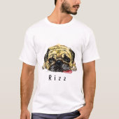 Grappig Pug Hond T-Shirt Rizz (Voorkant)