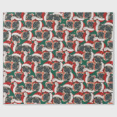 Grappig Pug Kerstpatroon Cadeaupapier (Vlak)